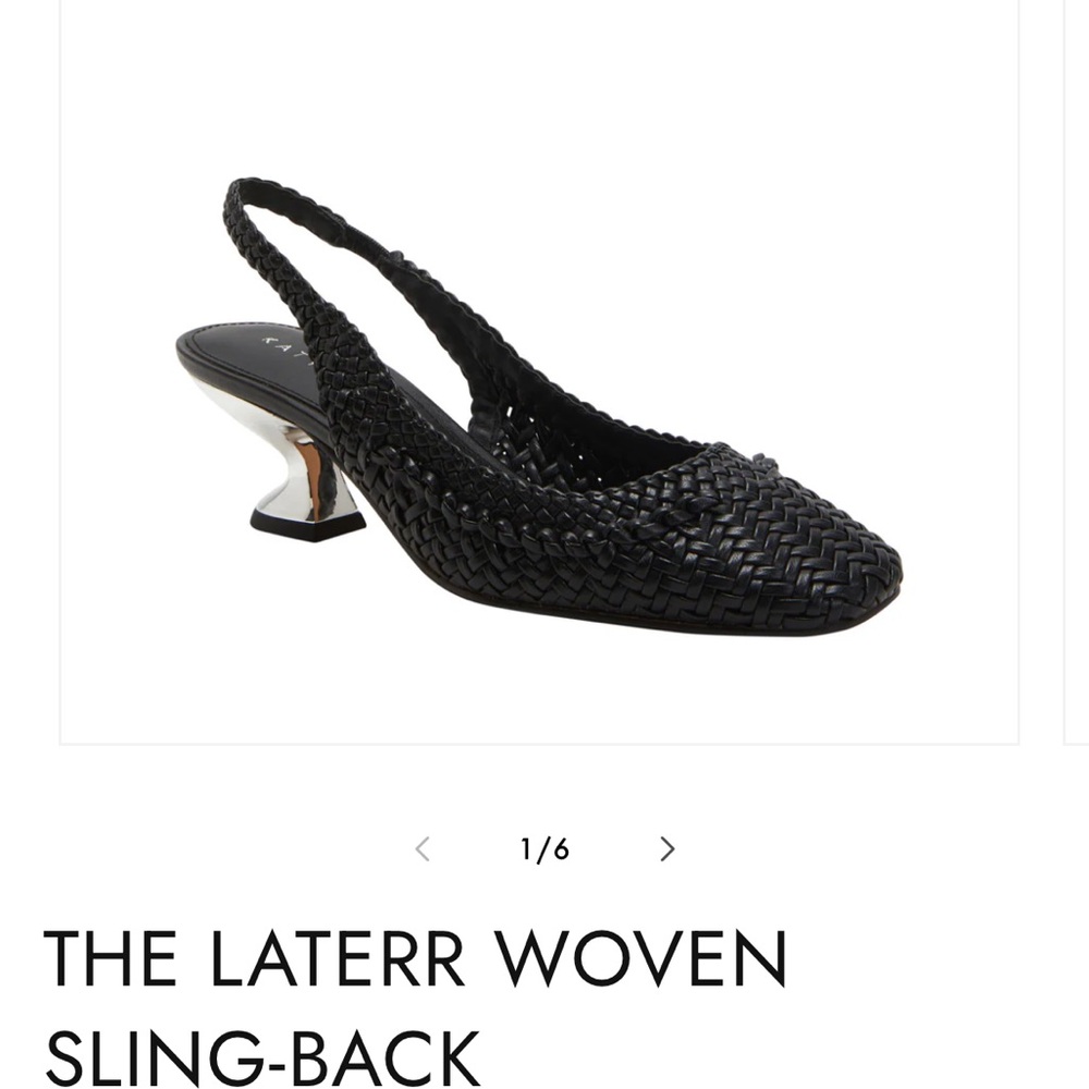 Katy Perry Collections Black Woven Sling-Back Heels 6.5